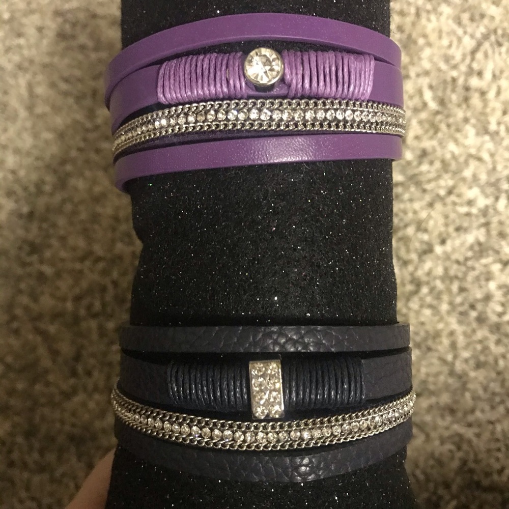 Set of two clasp wrap bracelet NEW nickel FREE